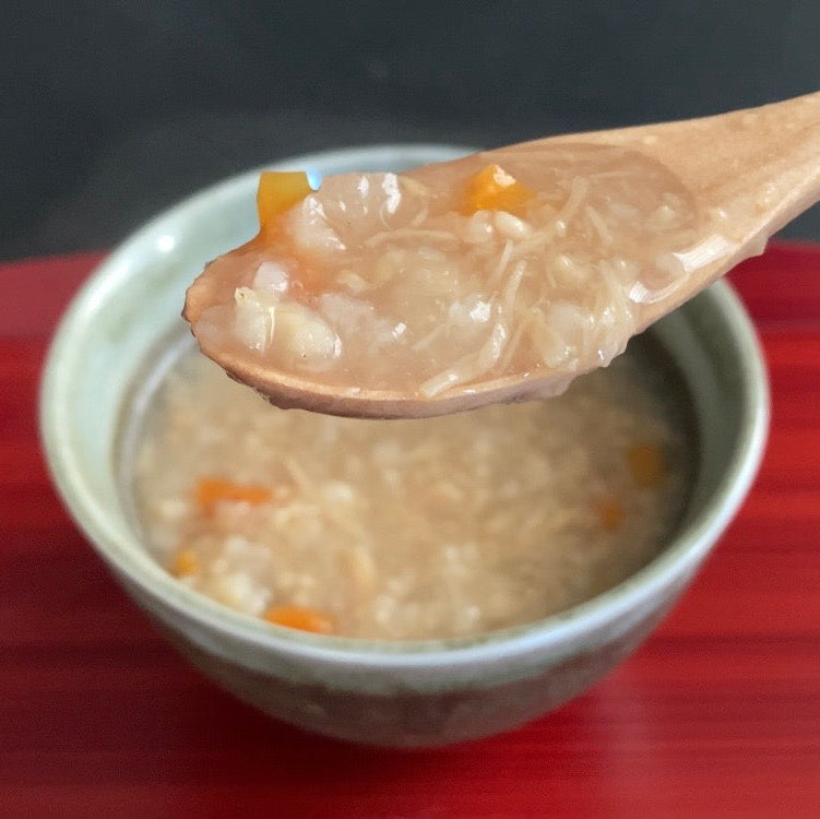 北海道産ホタテ貝柱もたっぷり自然玄米雑炊