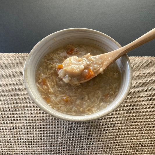 北海道産ホタテ貝柱もたっぷり自然玄米雑炊