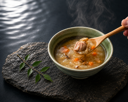 伊達鶏の筑前煮風〜自然玄米雑炊
